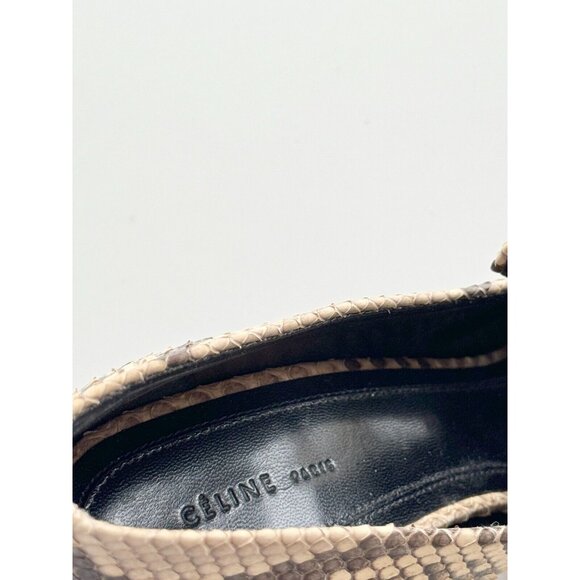 CELINE Phoebe Philo Snakeskin Black Leather High Heel Stiletto Pumps, Size 37.5 - Picture 15 of 16